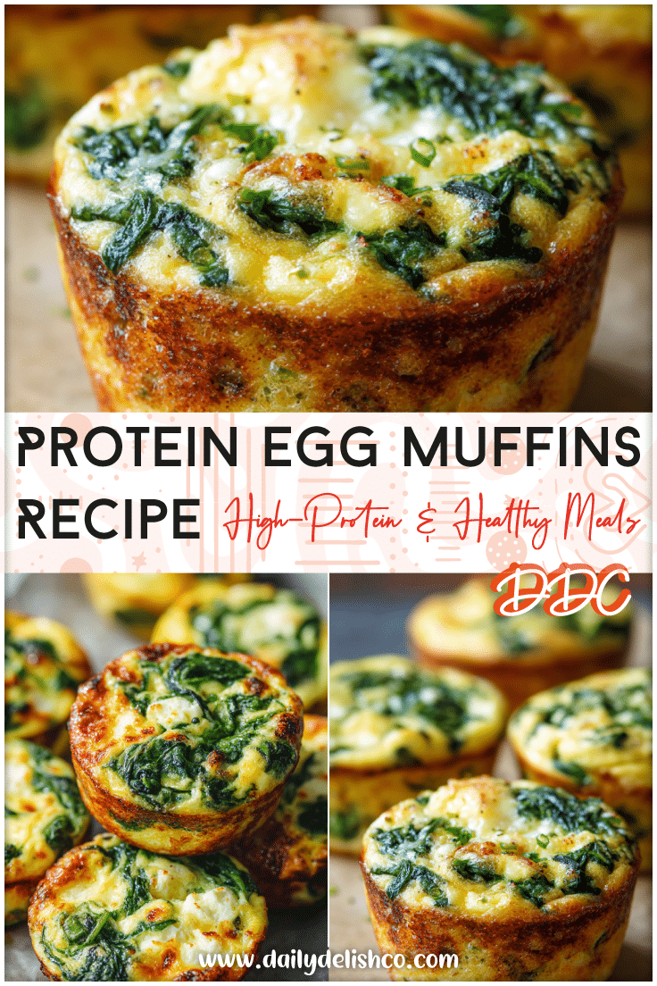 Freshly baked spinach and cheese egg muffins on a tray for a high protein breakfast meal prep