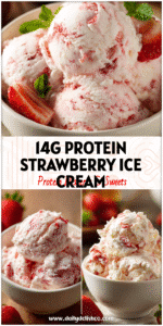 Bowl of strawberry cottage cheese ice cream showcasing blended cottage cheese dessert healthy recipe