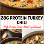 Bowl of creamy Turkey Wild Rice Soup made with leftover turkey, rice, and herbs, perfect for Thanksgiving leftover recipes.