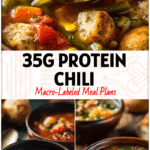 Bowl of hearty macro-friendly soup served in a rustic kitchen, evoking Heart Soups Comfort Foods and Homey Dinner vibes.