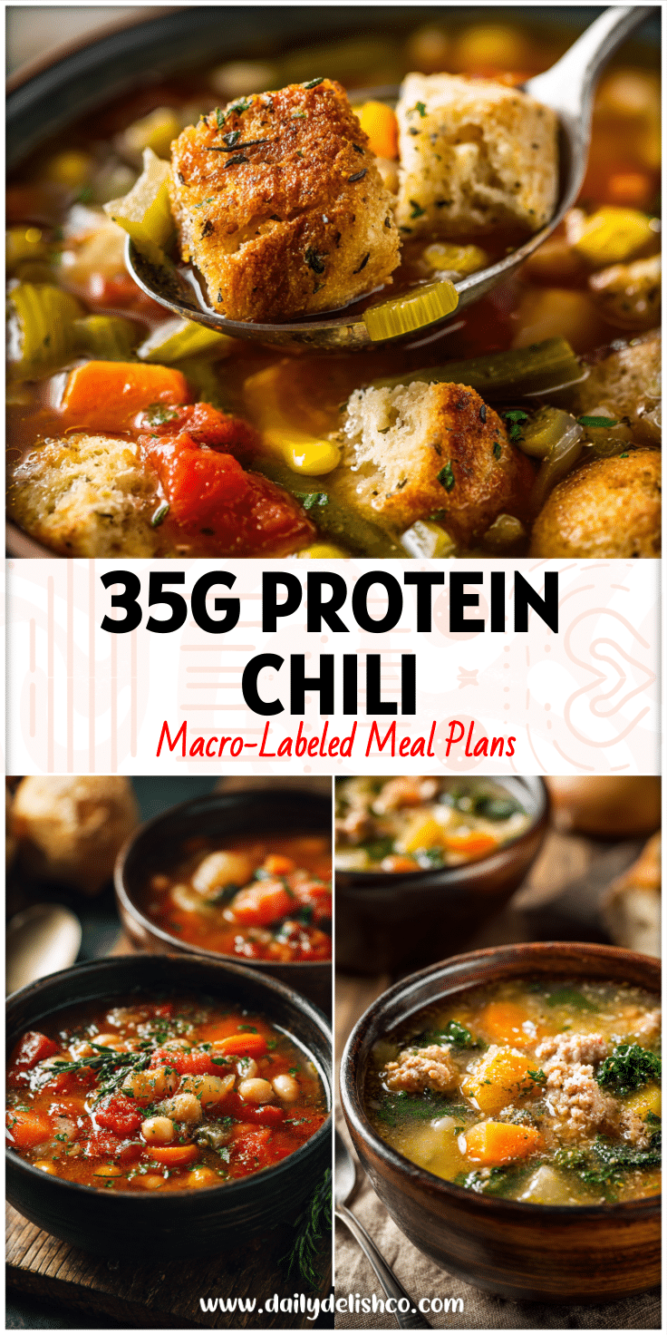 Bowl of hearty macro-friendly soup served in a rustic kitchen, evoking Heart Soups Comfort Foods and Homey Dinner vibes.