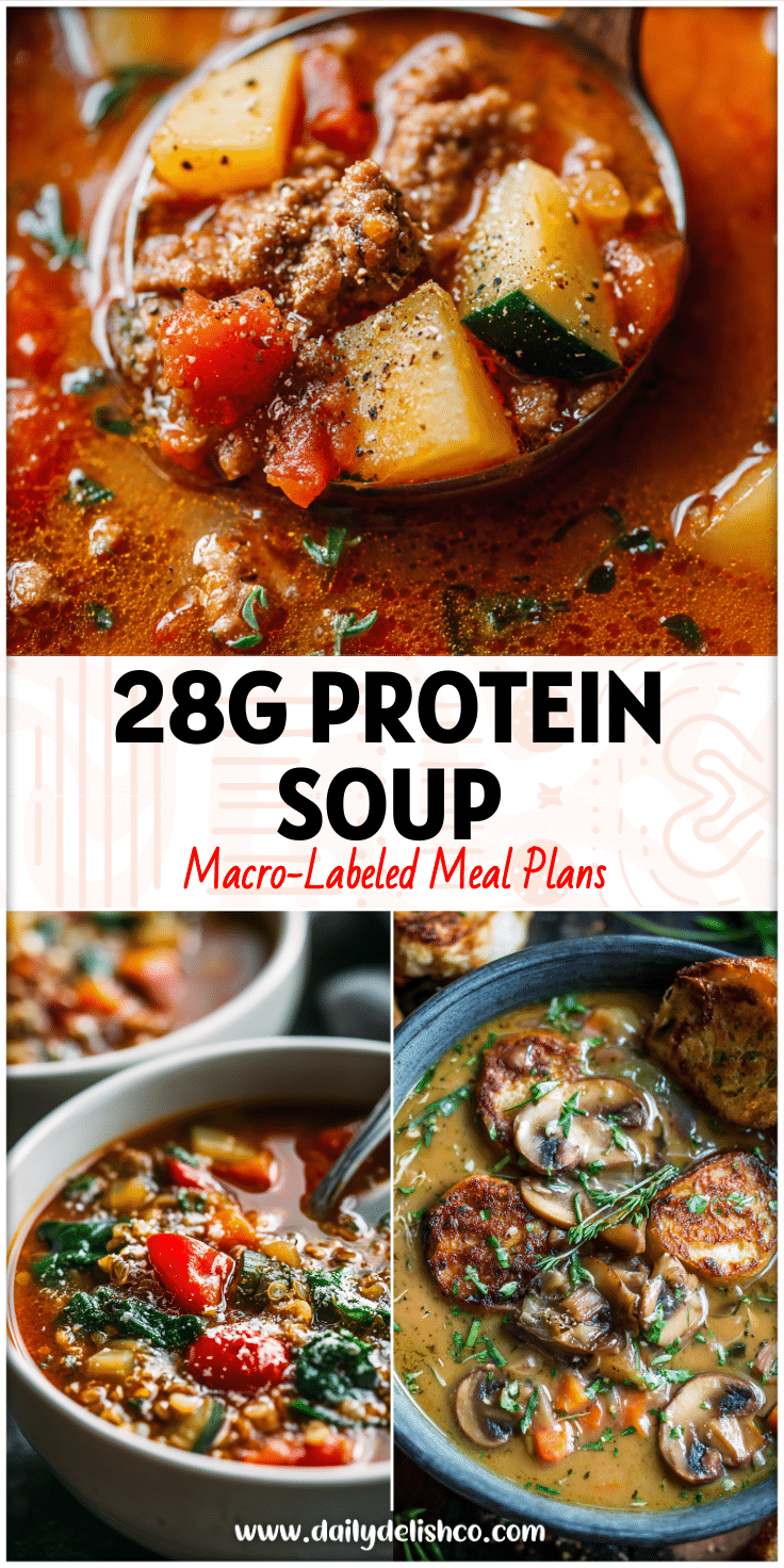 A cozy bowl of hearty soup served for a Homey Dinner featuring Comfort Foods and Easy Healthy Crockpot Soup Recipes.