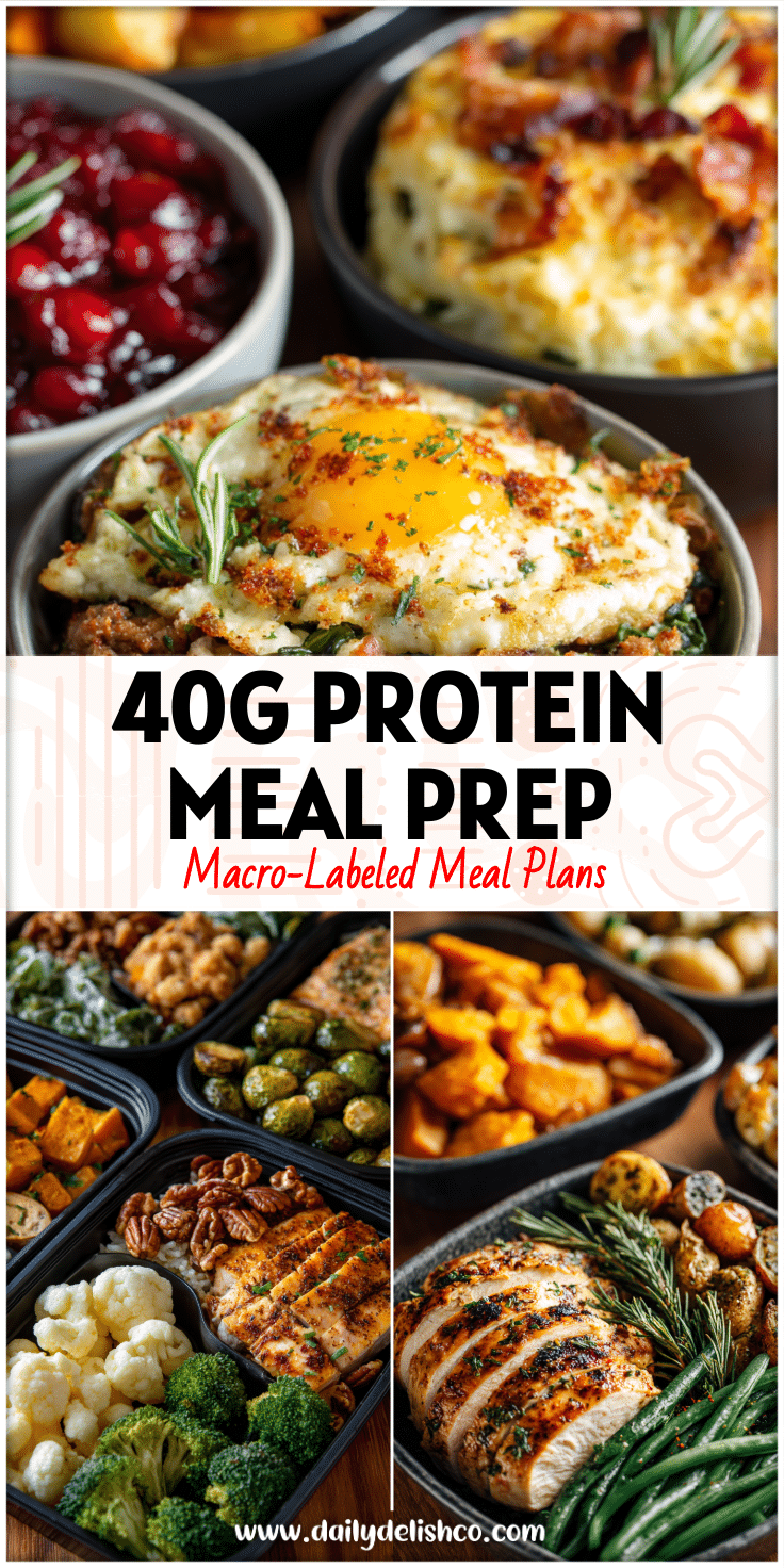 A cozy winter table showing five protein-packed meal prep dishes for Easy Meal Planning For Beginners and a Monthly Dinner Plan.