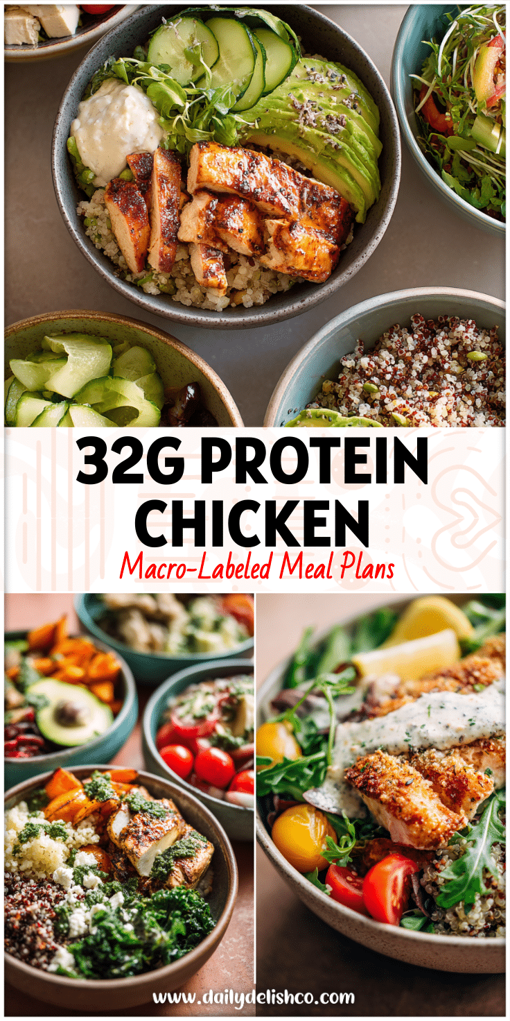 Colorful bowls of fresh produce, grains, and lean protein showcasing Easy Clean Eating Meals and Less Processed Meals for a 1-week Eating Plan.