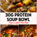 A cozy bowl of Heart Soups Comfort Foods showing a Crockpot Recipe Soup perfect for a Homey Dinner in fall.