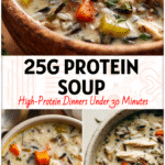 Bowl of creamy Chicken With Wild Rice Soup with vegetables, perfect for hearty Soups With Wild Rice Recipes.