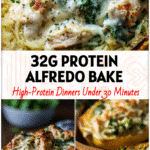 Golden Alfredo Stuffed Spaghetti Squash filled with tender chicken, spinach, and creamy sauce for an easy keto dinner