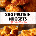 Golden crispy Healthy Air Fryer Chicken Nuggets made from shredded chicken served on a plate for an Easy Chicken Nuggets Air Fryer recipe.