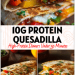 Colorful High-Protein Pepper Quesadilla with vegetables, ideal for Quesadillas Vegetarian and Vegan Quesadilla Recipes.
