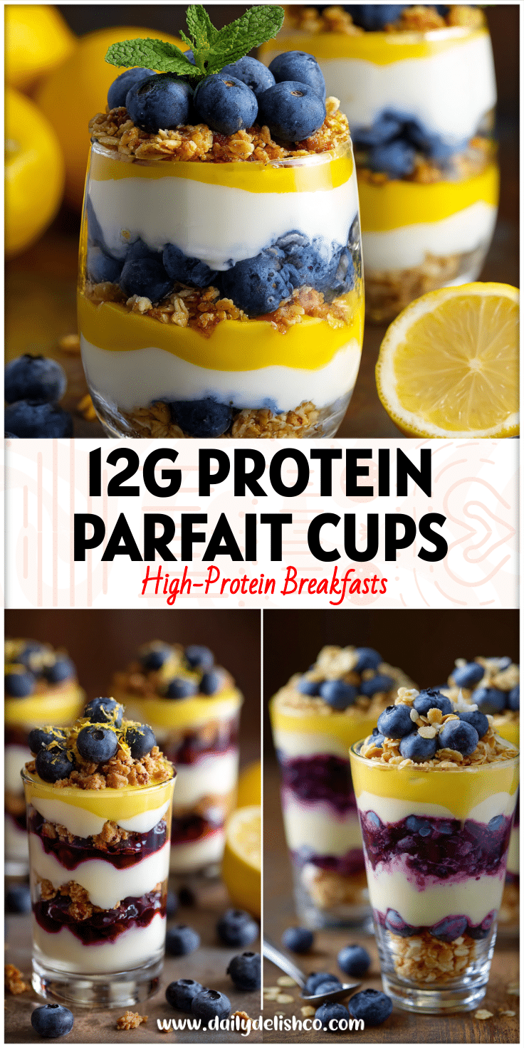 How To Make Blueberry Yogurt Parfait Cups with Lemon Curd Layers