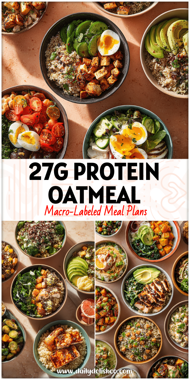 Colorful healthy bowls and snack plates styled for a 7-day Meal Plan With Snacks inspired by Skinny Taste Recipes and a 28-day Vegetarian Meal Plan.