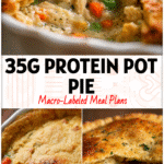 Golden Low Carb Healthy Chicken Pie made with tortillas and creamy veggies for a Healthy Easy Chicken Pot Pie.