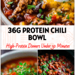 Bowl of hearty Healthy Chicken Chili Instant Pot dish topped with fresh herbs showing Macro Friendly Recipes and Healthy High Protein Meals for a cozy Health Dinner.