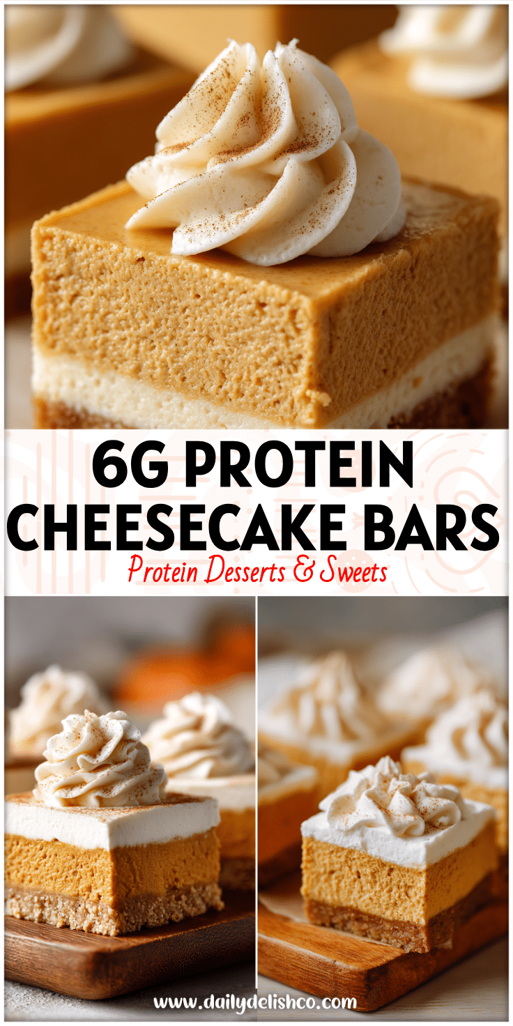 No Bake Keto Pumpkin Cheesecake Bars topped with cream cheese swirls and pumpkin spice, sliced into neat low carb squares.