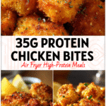 Golden Lemon Chicken Bites served on a plate, juicy and crispy from the Air Fryer, perfect for a Dinner For Two.