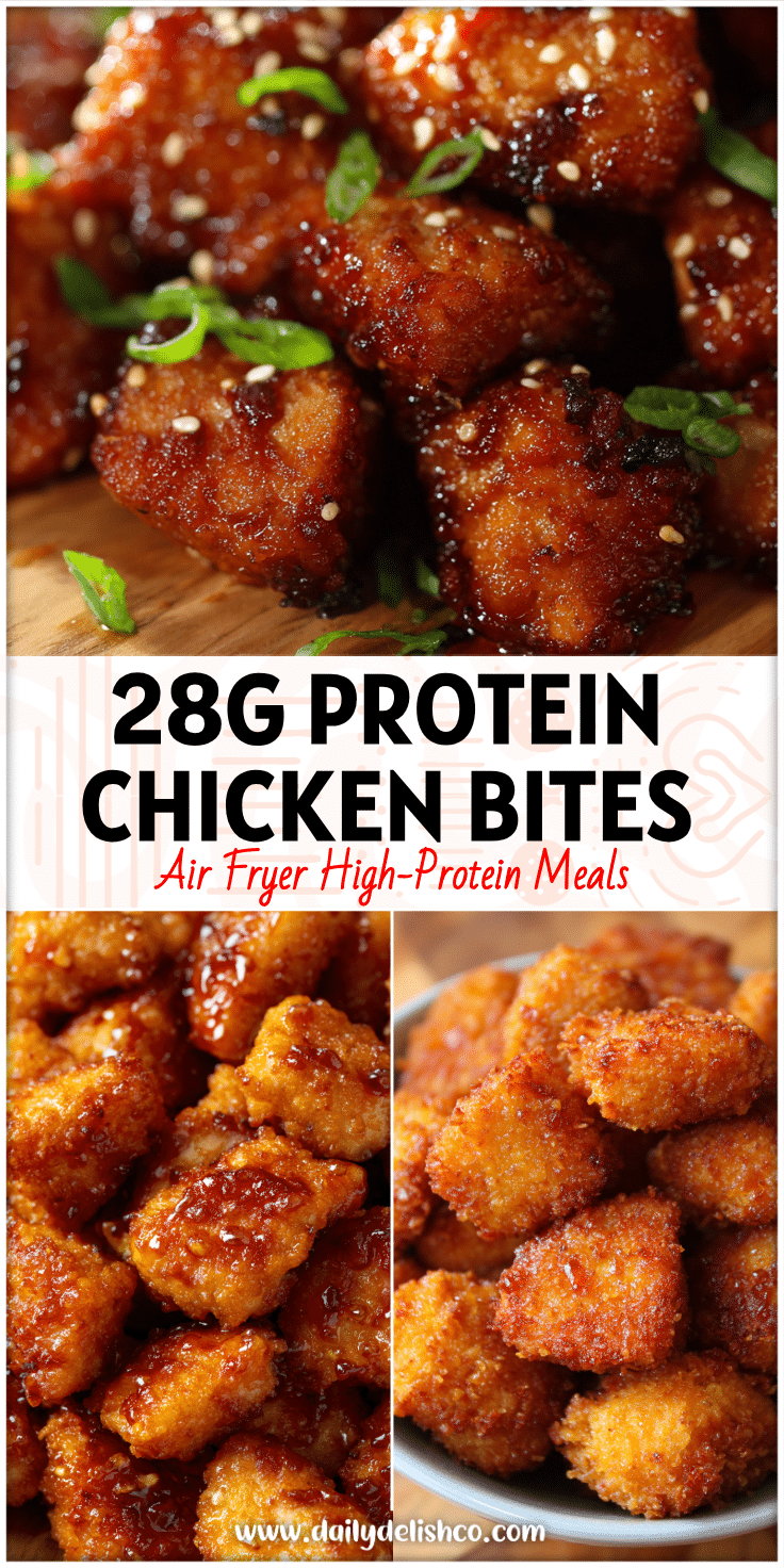 Golden teriyaki chicken bites cooked in an air fryer basket using Food Ninja Air Fryer Recipes for easy meal prep.