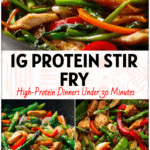 Colorful Asian Chicken And Vegetables Stir Fry in wok with tender meat, healthy stir-fried vegetables, and light sauce.