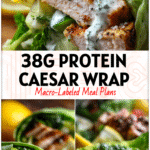 Colorful Lemon Herb Chicken Meal Prep Bowls styled like a Healthy Chicken Caesar Wrap with fresh greens and protein-rich chicken.