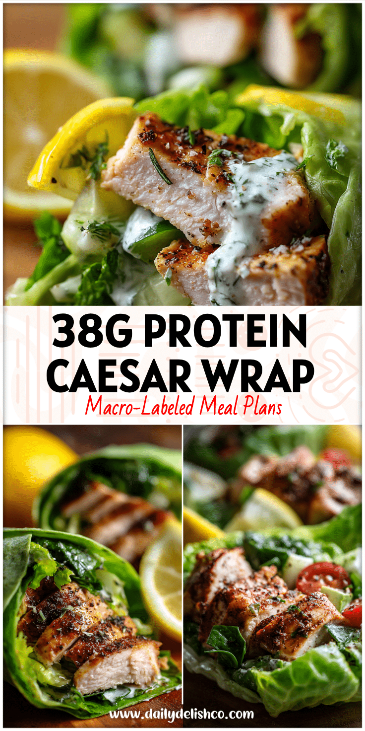 Colorful Lemon Herb Chicken Meal Prep Bowls styled like a Healthy Chicken Caesar Wrap with fresh greens and protein-rich chicken.