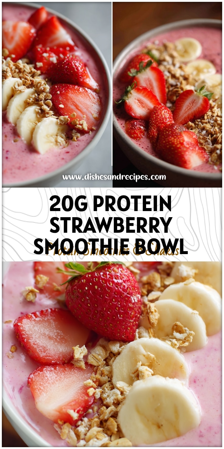20g Protein Strawberry Smoothie Bowl
