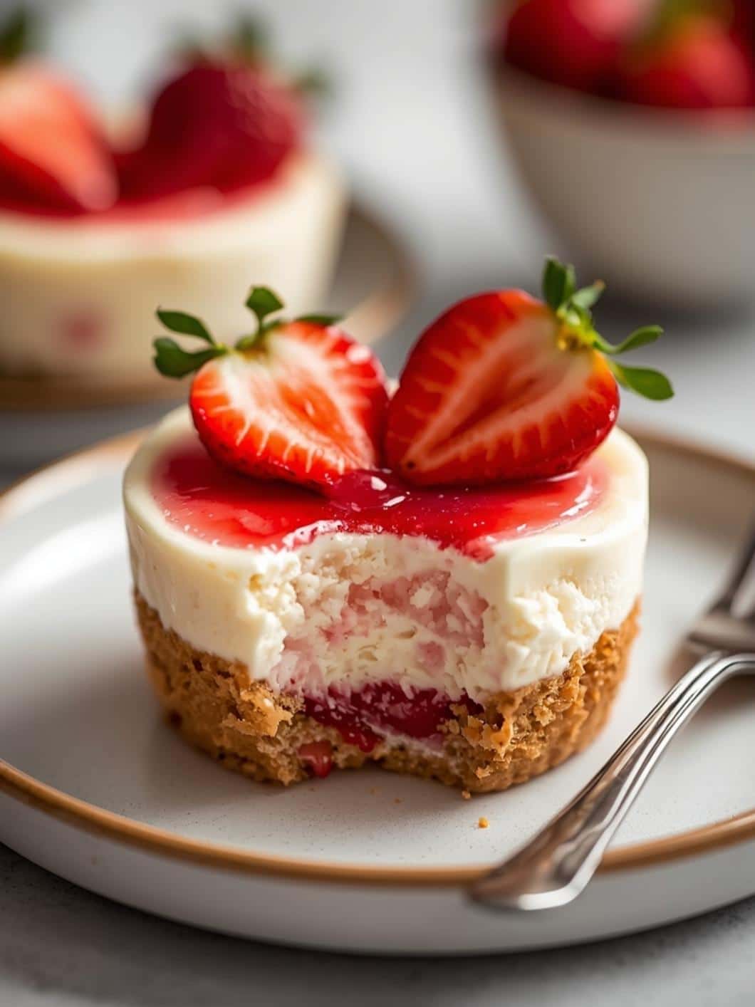 Easy No-Bake Cottage Cheese Strawberry Cheesecake Cups