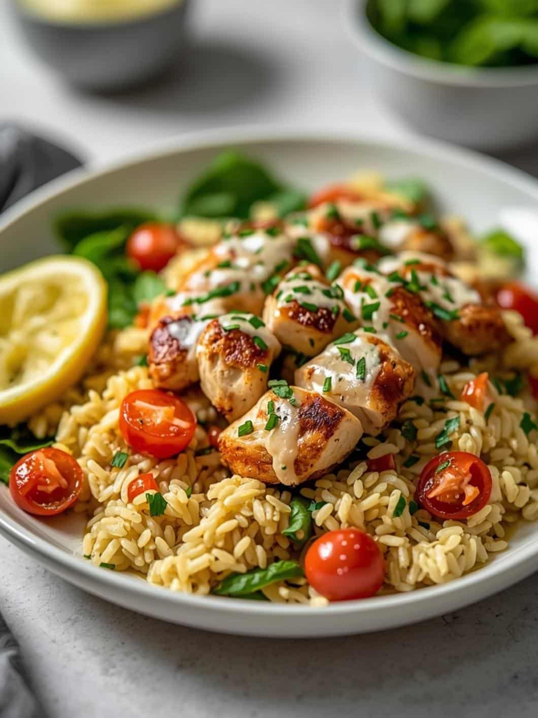 High-Protein Spring Chicken Caesar Salad with Crispy Rice 15 High-Protein Spring Chicken Caesar Salad with Crispy Rice