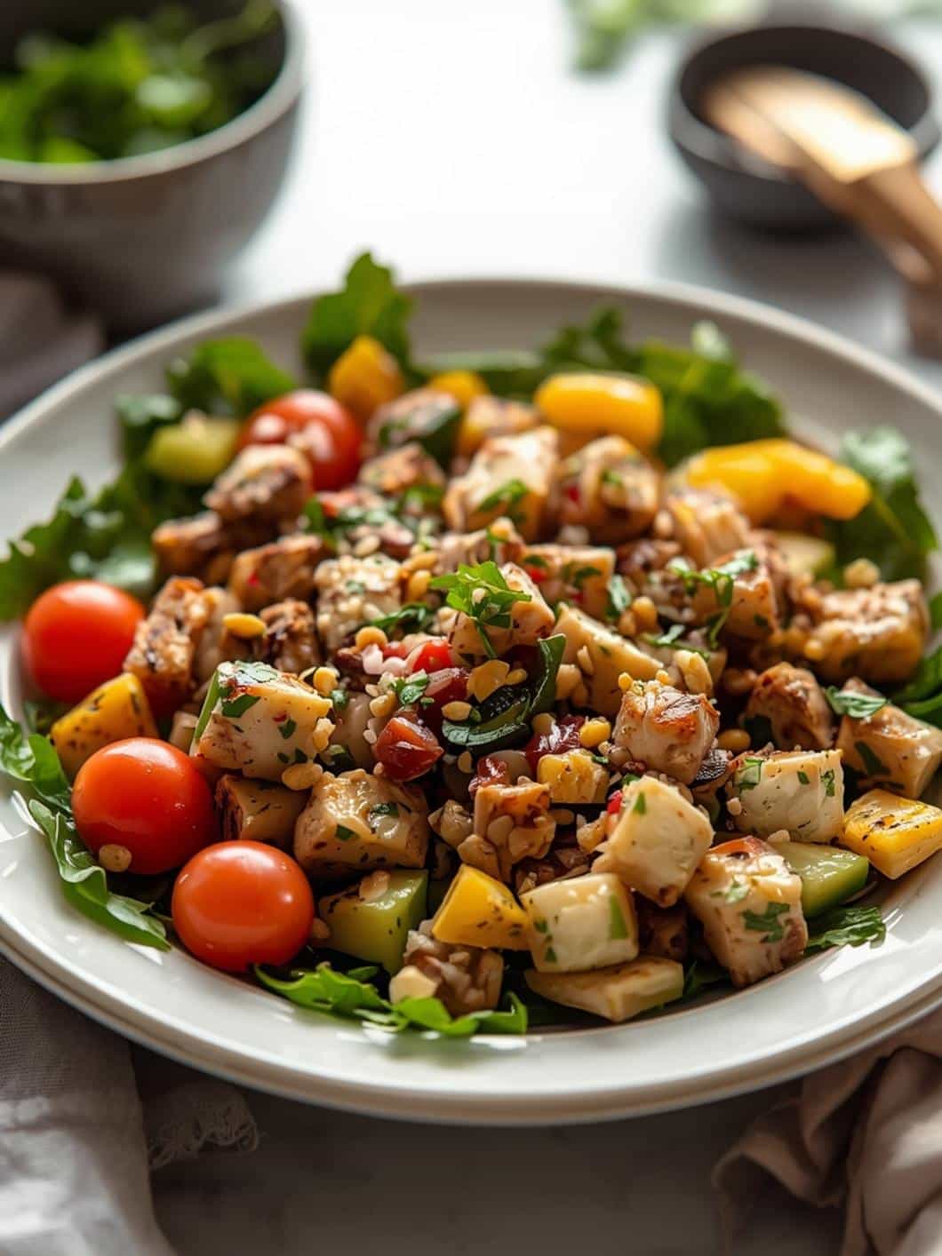 High-Protein Spring Cobb Salad with Green Vegetables