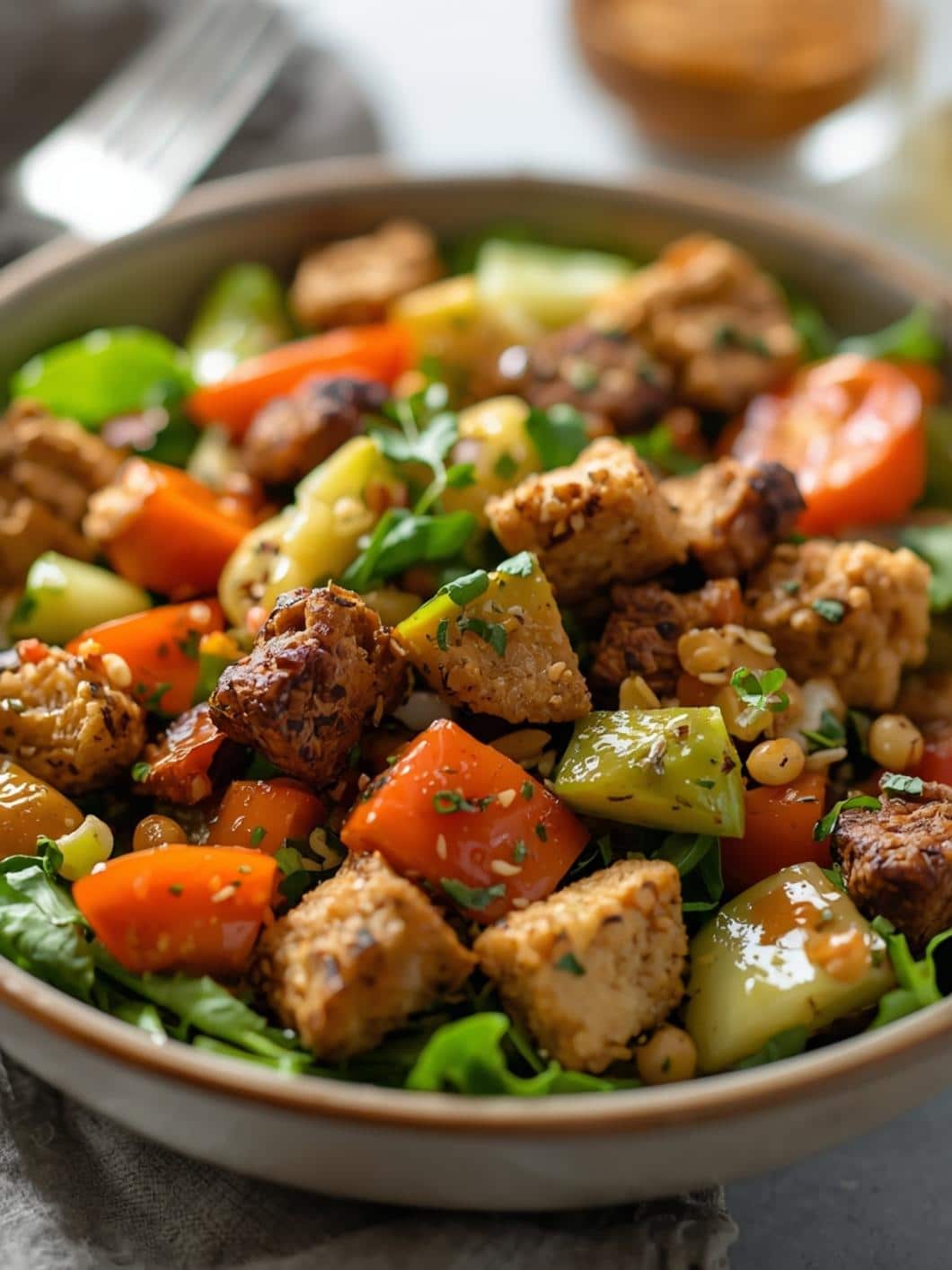 High-Protein Spring Cobb Salad with Green Vegetables