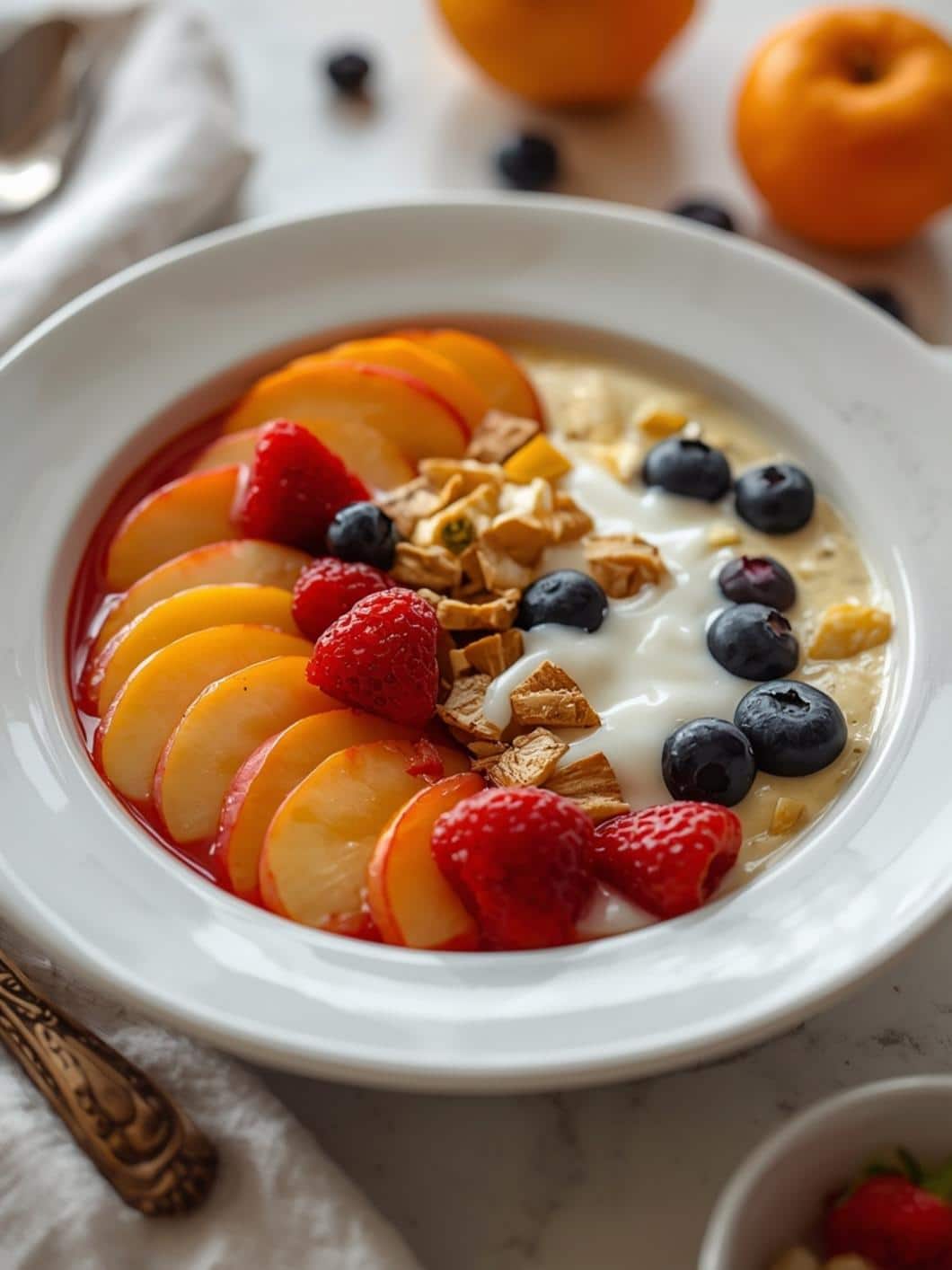 Macro-Friendly Spring Breakfast Plate with Fruit and Yogurt