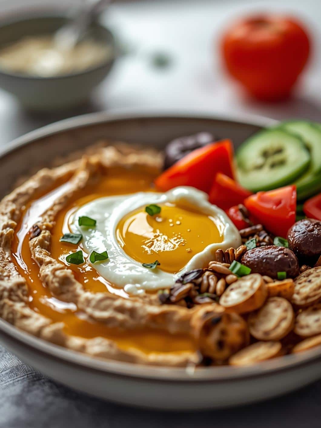 Macro-Friendly Summer BBQ Lunch Bowls: Healthy Mediterranean Hummus Bowl Recipe