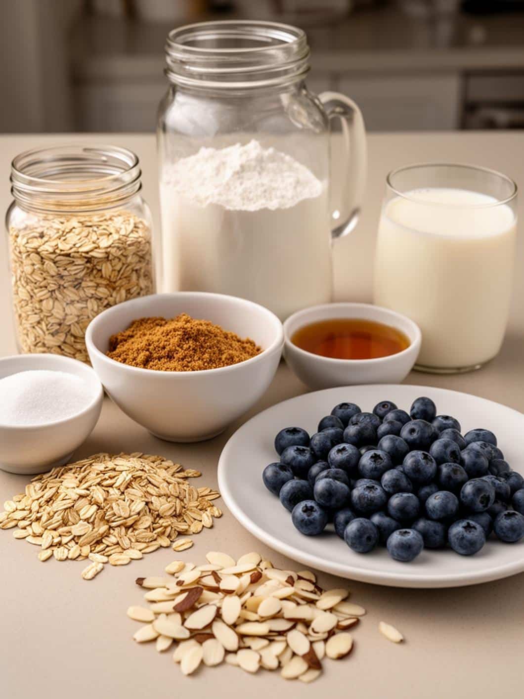 Protein Blueberry Almond Baked Oats - Easy Egg-Free Oatmeal Bake Recipe