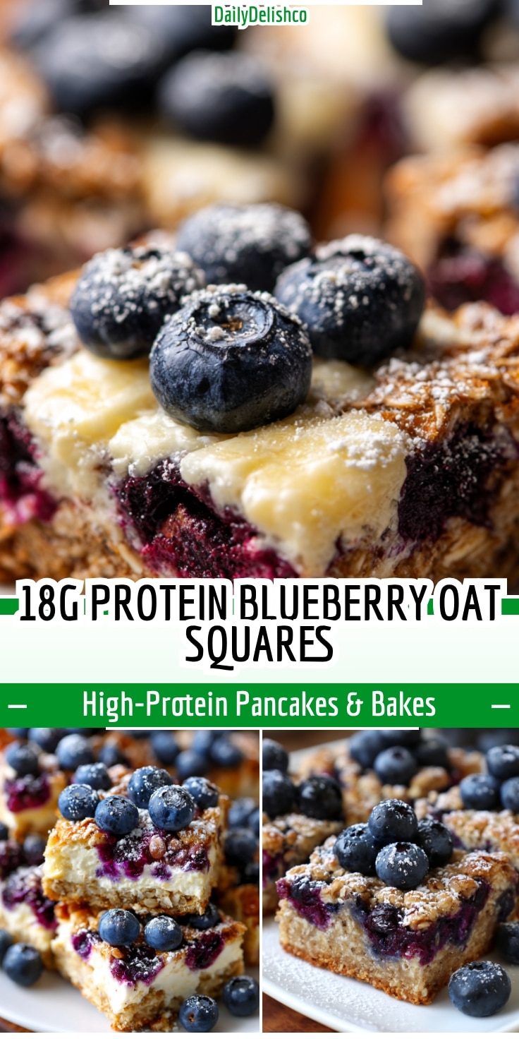 18g Protein Blueberry Oat Squares