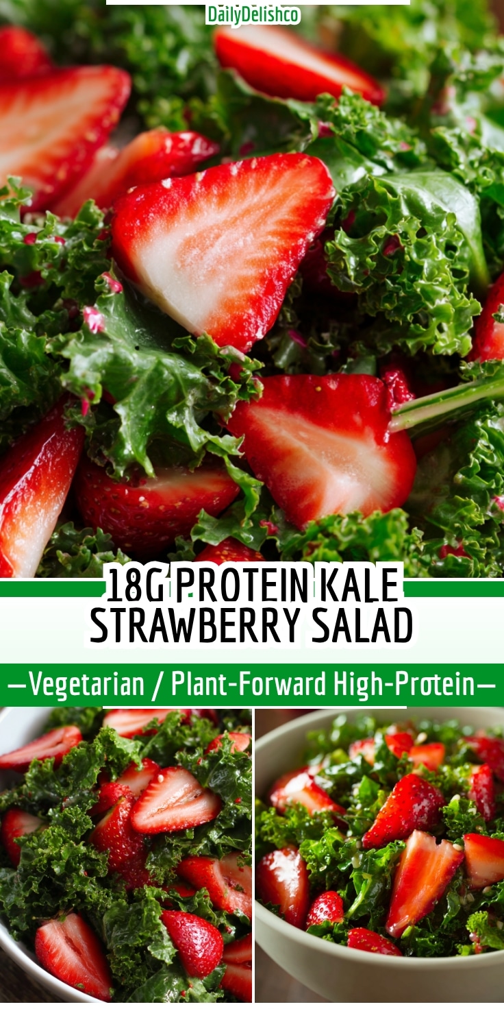 18g Protein Kale Strawberry Salad