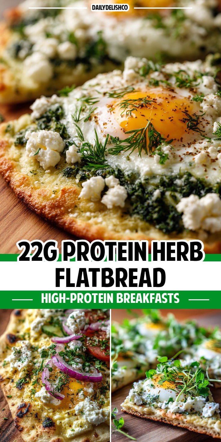High-Protein Summer Herb Egg Flatbread with Cottage Cheese
