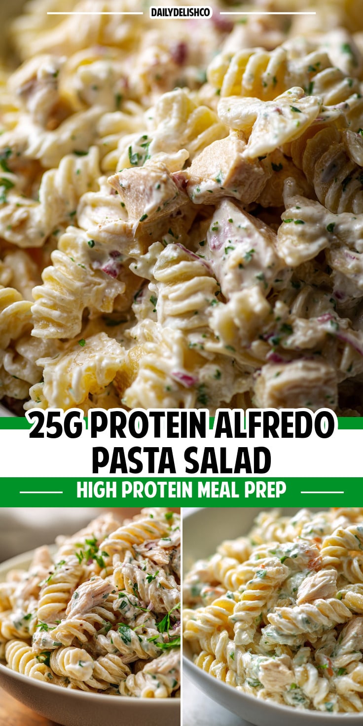25g Protein Alfredo Pasta Salad