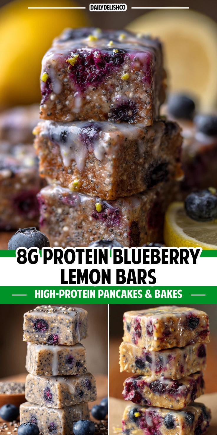 8g Protein Blueberry Lemon Bars