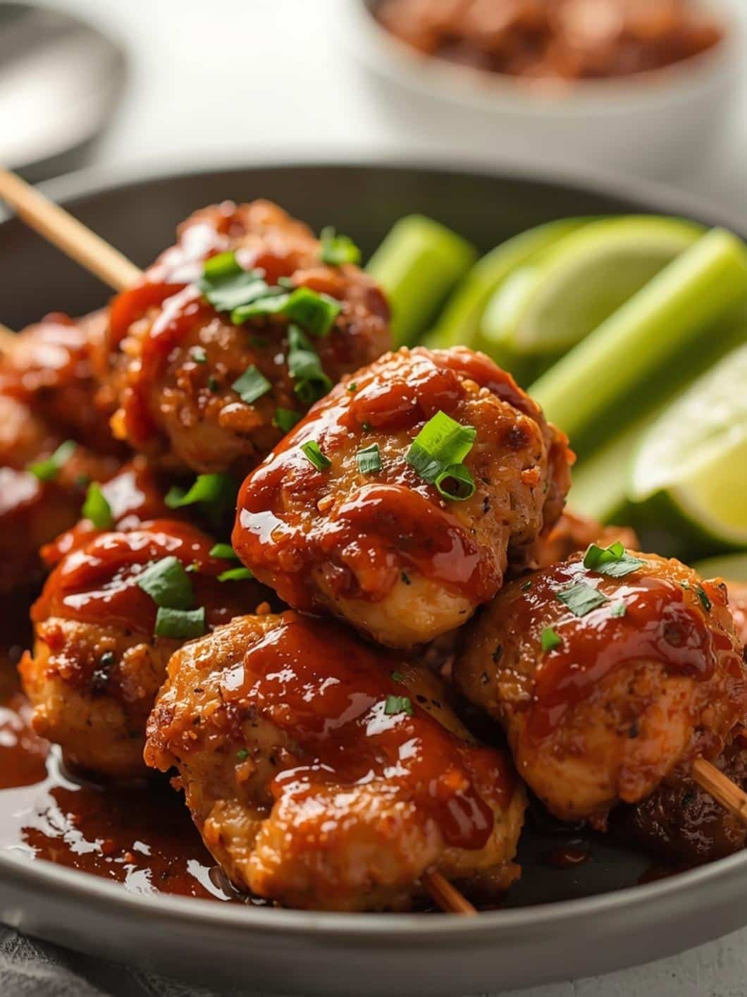Air Fryer Honey BBQ Chicken Skewers