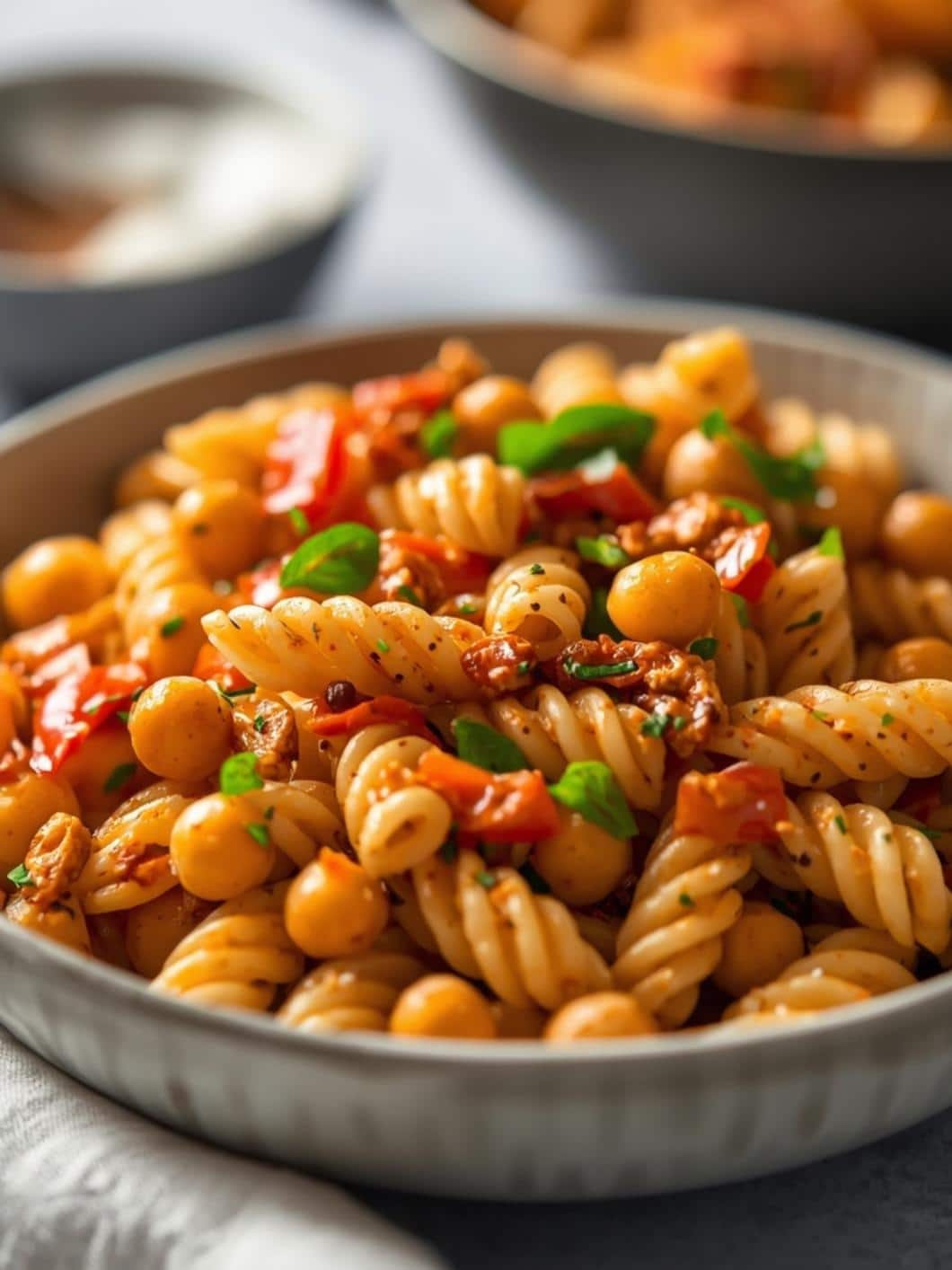 Buffalo Chickpea Pasta Salad: High-Protein Vegan Recipe for Summer