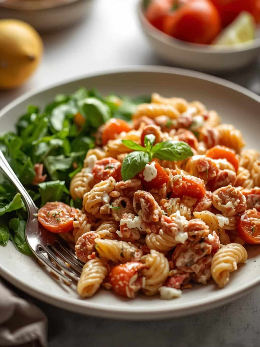 Creamy Italian Pasta Salad with Cottage Cheese