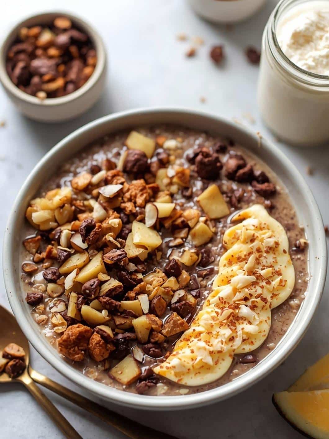 Dark Chocolate Coconut Protein Oats - Easy & Healthy Overnight Oats Recipe