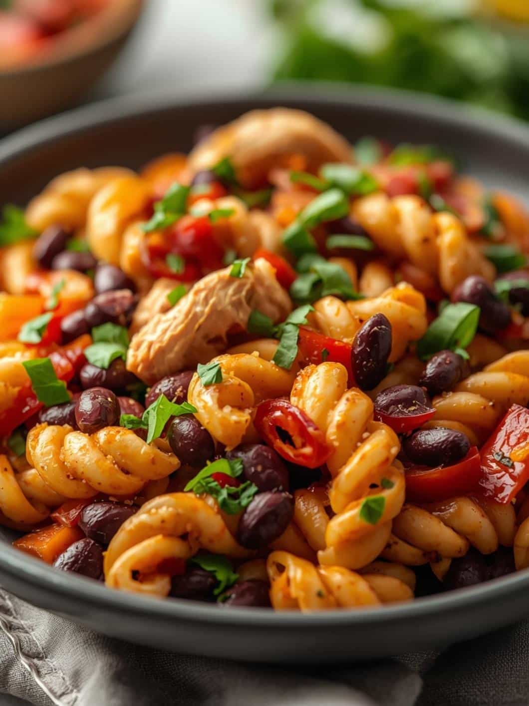 Easy Southwest Black Bean & Chicken Pasta Salad for a Healthy Lunch