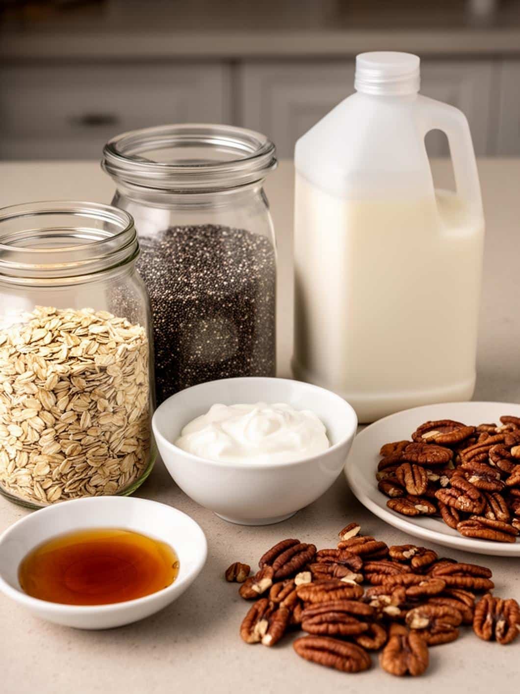 Maple Pecan Protein Overnight Oats - Easy & Healthy Breakfast