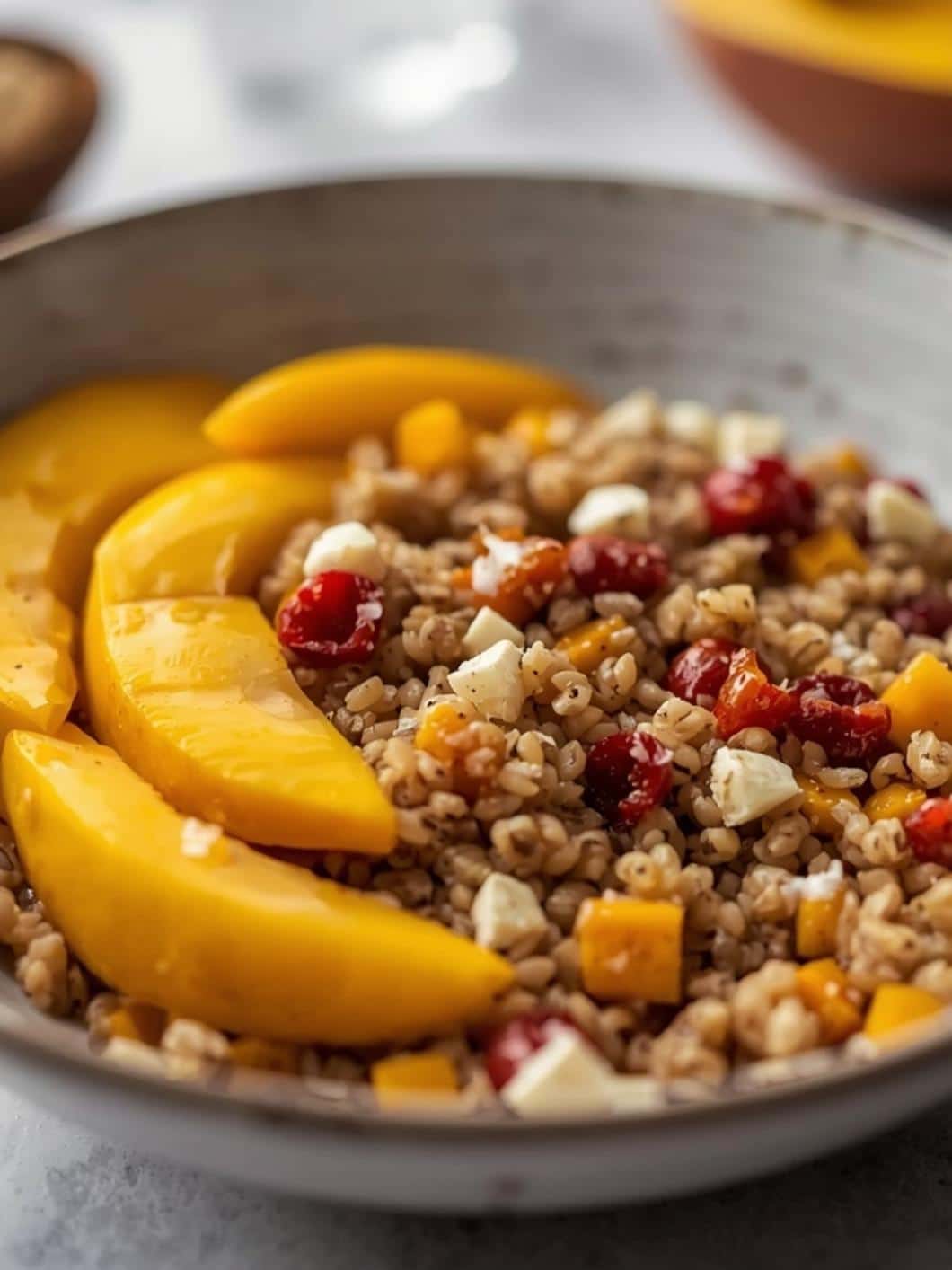 Protein Mango Coconut Breakfast Farro