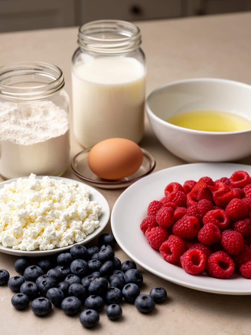 Protein-Packed Red, White, and Blue Pancake Bites