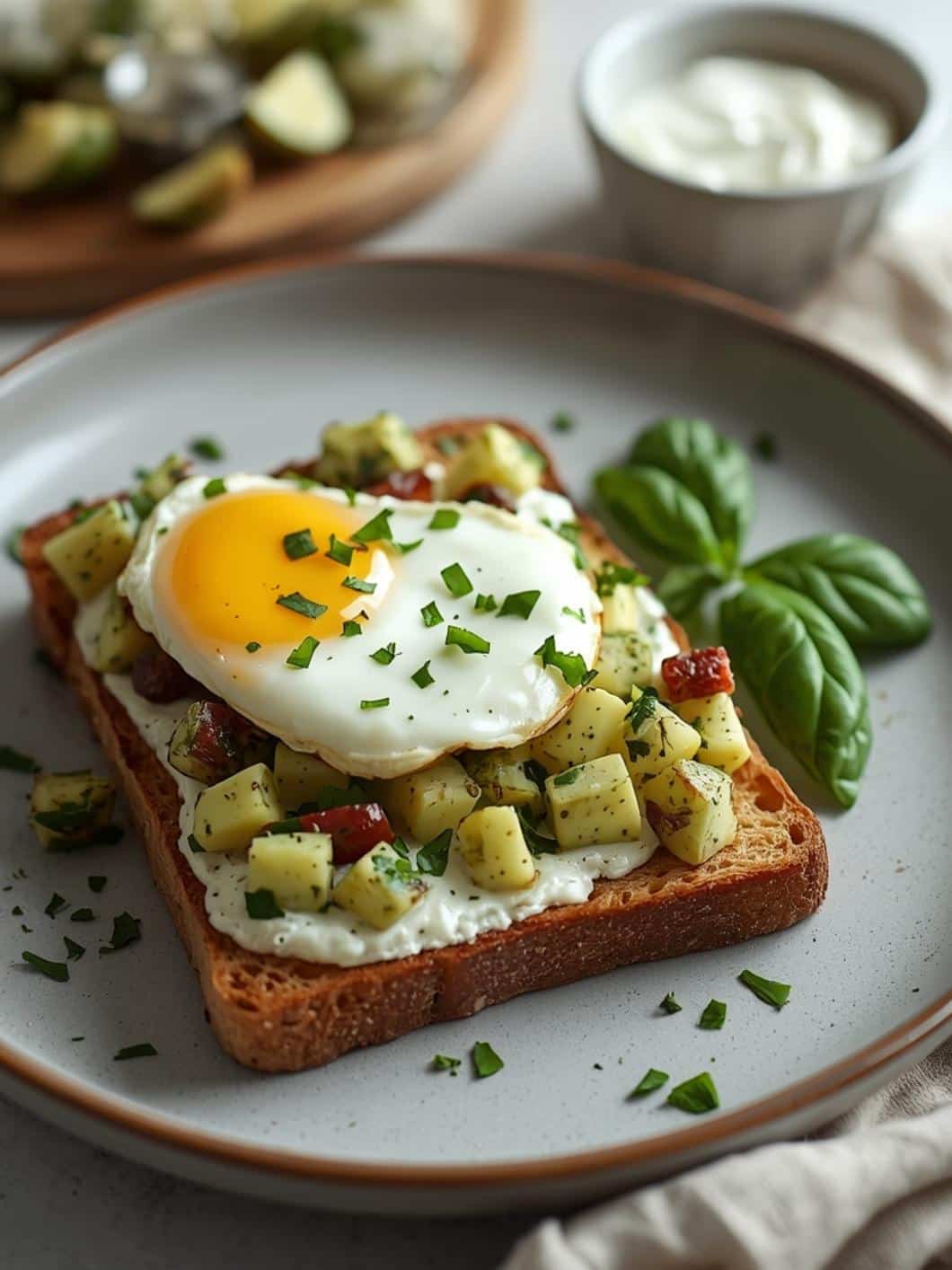 Savory Cottage Cheese Basil Pesto Cream for Brunch & Lunch