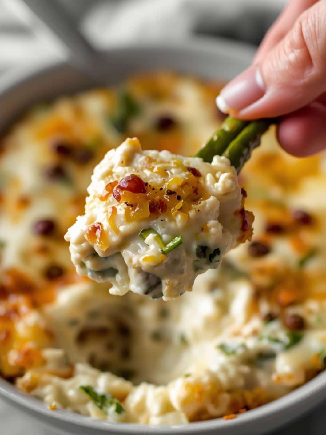 Savory Cottage Cheese Roasted Garlic Asparagus Dip