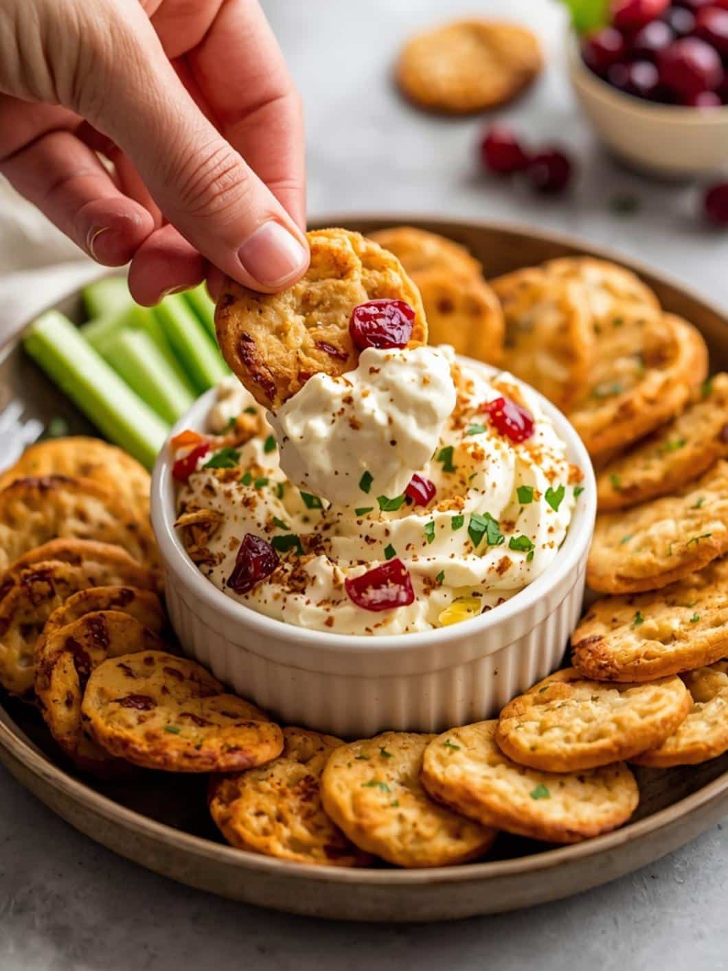 Savory Whipped Cottage Cheese Cranberry Spread